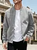 Jaqueta Masculina de Camurça Temu Comércio Exterior Nova Cor Pura Zíper Top Casual Cardigã para Primavera e Outono