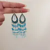 Brincos de Franja Gota d'Água em Zircônia Super Brilhantes, Estilo Étnico Retrô Artístico, Design de Gancho de Orelha Fashion, Brincos Únicos e Versáteis
