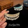 Qingluan Xianfang Pasador de Pelo con Borla de Perla y Diamante Brillante para Mujer, Accesorio para el Cabello Estilo Vintage Estilo Nacional Chino, Pinza Lateral para el Cabello, Pinza de Pato