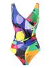 Bikini de una pieza europeo y americano 2025 Transfronterizo Lazada Falda de gasa estampada con protección solar Cubretraje de playa Traje de baño para vacaciones en aguas termales