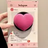 Soporte Magnético Negro de Base Tridimensional Estilo Coreano con Corazón Rojo Rosado Compatible con Teléfonos Magsafe, Fuerte Adsorción para Uso en Escritorio, Gadget para Personas Perezosas