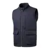 26 Gilet Masculino Outono Inverno Forrado com Lã Espessado à Prova de Vento Quente Esportes ao Ar Livre Casual Colete de Lã
