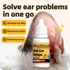 Limpador de Ouvido Pet Kineshinex Gotas Auriculares São Usadas para Infecções de Ouvido, Ácaros de Ouvido e Coceira no Ouvido em Cães e Gatos