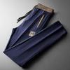 Pantalones de Seda de Hielo para Hombre Verano Casual Slim Recto Simple Estilo Nacional Moda Nuevo Deportivo Elástico Transpirable Pantalones Largos