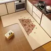 Alfombra de Piso Linda de Dibujos Animados de Tierra de Diatomeas Absorbente de Agua Secado Rápido Forma de L Esquina de Cocina Antideslizante Resistente a la Suciedad Fácil de Limpiar