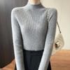 Suéter de Punto Simple para Mujer con Cuello Alto Pequeño, Capa Base Ajustada, Suéter Versátil de Cuello Semi-Alto Listo para Usar para Otoño e Invierno
