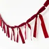 2m Fiesta de Navidad Boda Lazo Arte Latte Banner Lazo de Terciopelo Decoración Arreglo Colgante para Árbol de Navidad