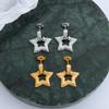 Misteriosos, Modernos, Versátiles, Únicos, de Nicho, Diseño Único con Textura de Puntos, Colgante de Estrella de Cinco Puntas, Aretes de Acero de Titanio