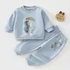 Conjunto casual de sudadera para bebé para otoño e invierno, conjunto de dos piezas para bebés e infantes, conjunto deportivo de primavera para niños y niñas, prenda exterior superior y pantalón deportivo