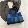 Bolsa Tote Casual Transfronteriza Nueva de Verano para Mujer, Bolso Cruzado de Hombro Versátil de Mezclilla Colorido de Moda