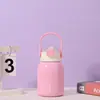 Copo térmico infantil liso, alta estética, copo portátil com canudo, design simples para uso doméstico, copo fofo de grande capacidade para estudantes