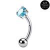 Anillo para Piercing de Ceja F136 Aleación de Titanio con Dientes Internos Circonita Stud para Ceja Stud para Oreja Stud para Labio Joyería Curva G23 Europea y Americana Venta al Por Mayor
