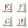 Funda de almohada de poliéster estampado de flor acuarela decoración de coche 26 letras inglesas funda de cojín para el hogar QTB14