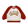 Sudadera Raglán de Bloques de Color Dulce Color Caramelo para Niñas Wulibu 2026 Primavera y Otoño Estampado Digital Colorido Top Casual
