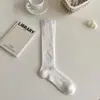 Calcetines de Algodón Puro Estilo Ballet de Verano para Mujer, Calcetines Finos Antibacterianos hasta la Pantorrilla, Medias Dulces Absorbentes del Sudor Transpirables, Calcetines de Rizo para Verano
