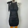 2026 Estilo Coreano Dongdaemun Transfronterizo: Vestido ajustado, sin mangas, con cuello halter, sofisticado y femenino, de inspiración coreana