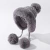 Nuevo Gorro de Invierno de Terciopelo Cálido para Mujer para Estudiantes, Lindo Gorro de Lana Tejido a la Moda a Prueba de Frío para Exterior, Gorro Mongol