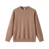 Suéter de punto para hombre Shanggu de color liso, cuello redondo, serie de colores Maillard, ajuste ceñido, cálido, suéter interior