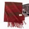 Cachecol Vermelho de Natal Xadrez Outono e Inverno Caxemira Imitação Feminino Quente Alto Senso Cachecol Feminino Atmosfera Combina com Tudo Xale