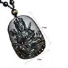 Colar Pingente Cruzado Obsidiana Mar do Sul Gotas de Água Guanyin Cabeça de Guanyin Joias de Cristal Presentes para Atrações Turísticas