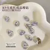 K9 Huevo de Paloma Fondo Abierto Decoraciones de Uñas con Pedrería Bola de Pedrería Blanca Brillante Hecha a Mano Decoraciones de Uñas