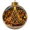 Adorno de Bola de Cristal con Árbol de Navidad 3D Transfronterizo Escena de Reno en Trineo y Cabaña Ártica Bola Decoración de Ventana de Hogar y Tienda