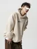 Moletom Bordado com Design de Marca Tendência Masculino Outono e Inverno Veludo Hoodie Pesado Jaqueta Solta Estilo Americano High Street para Casal