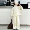 Conjunto de Chicas Primavera y Otoño Estilo 2026 Estilo Coreano Sudadera con Media Cremallera Pantalones de Pierna Ancha Estampado de Dibujos Animados de Cachorro