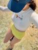 Traje de baño deportivo de talla grande para mujer, nuevo modelo 2025, con abertura en el vientre, para playa, vacaciones en aguas termales [Una generación de cabello]