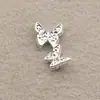 Acessórios de Unha em Liga de Cromo Borboleta Prata Mini Vazada Pequena Borboleta Strass Usável Decorações de Unha com Strass
