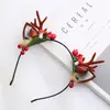 Adorno de cabeça de Natal enfeites de feriado infantis acessórios de cabelo tiara de chifre pequeno nova tiara de chifre pequeno de flanela de Natal 2024