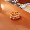 Nuevo Anillo Abierto Nudo de Bambú Ascendente Estilo Chino, Chapado en Cobre con Oro Real, Moda de Alta Gama, Anillo Premium para Estilo de Vida de Hombres y Mujeres