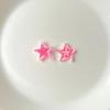 Doce cool flash rosa de cinco pontas estrela diy creme caso de telefone photo frame caixa de fone de ouvido estrela acessórios y2g estilo resina jóias acessórios