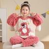 Pijamas de otoño e invierno para niñas, traje de forro polar coral, ropa de franela de dibujos animados para niñas medianas y grandes, ropa de abrigo para el hogar
