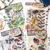 Adesivos de paisagismo em miniatura crepúsculo interessante estilo nacional tridimensional paisagismo série de duas bombas criativo corte livre cabine mão conta adesivos