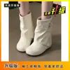 Calça pantalona plissada retrô versátil estilo coreano para afinar a silhueta feminina, nova moda verão 2026, botins de tornozelo estilo Birkenstock com bico redondo