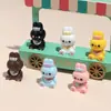 Conejo de Dibujos Animados en 3D con Lazo Muñeca de Resina DIY Decoración para Coche Escritorio Adornos Accesorios para Llavero Material