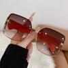 Gafas de Sol de Lujo Estilo Borde Cortado Sin Marco Modelo 2026 para Mujer, Gafas de Sol de Gama Alta, Gafas de Sol al por Mayor para Transmisiones en Vivo de Tiktok