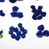 Flores de tela hechas a mano DIY 75 piezas de la serie azul zafiro flor para la cabeza corsage joyería caja de dulces flores decorativas venta caliente de comercio exterior