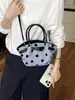 2026 Nueva Cesta de Mimbre con Lunares Transfronteriza para Mujer, Bolso Cruzado de Moda y Estilo, Bolso Cubo Versátil para Hombro