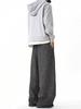 Pantalones de Kendo Grises Texturizados con Tela de Lino Irregular Estilo Old Qian Pantalones Casuales Pantalones Rectos para Hombre Pantalones de Moda Versátiles