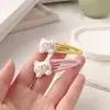 Lindo Gatito Banda de Goma Cuerda para el Cabello Estilo Japonés y Coreano Todo Fósforo Alta Elasticidad Cuerda para la Cabeza Niña Cola de Caballo Banda para el Cabello Accesorios para el Cabello