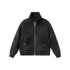 Nueva Chaqueta de Invierno 2025 para Hombre Estilo Retro Japonés Cuello Alto Holgada Lana de Cordero Piel Integrada Algodón