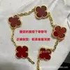 Pulsera de trébol de cinco hojas de alta gama, chapada en oro V de alta calidad con oro de 18 quilates, unisex, versátil, elegante y lujosa