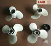 Hélice de popa 9.9/15HP. Hélice de popa de liga de alumínio com três pás (local)