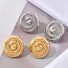 Nuevos Pendientes de Clip Redondos Sencillos Estilo Francés con Patrón de Martillo sin Agujeros para Orejas para Mujer Moda Anillos de Aro con Hilo en Espiral para Venta Caliente Transfronteriza