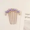 Peine Retro de Moda Estilo Chino con Pedrería y Piedras Preciosas, Pasador de Cinco Dientes para Moño Alto Hanfu de Mujer, Accesorio para el Cabello Versátil de Alta Gama