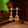 Pendientes Ayeryuan Método Chino Antiguo Nuevo Conservación del Color Chapado en Oro Alto Sentido Nicho Calabaza Fulu Jade de Imitación Estilo Antiguo