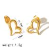 Pendientes de acero inoxidable de moda de alta calidad en forma de corazón con coronas doradas de 18 quilates, pendientes resistentes a la decoloración