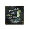 Pinturas decorativas de hojalata personalizadas transfronterizas con temática de bebidas, forma cuadrada, 20/30 cm